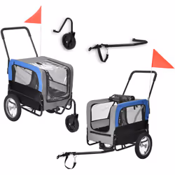 Remorque vélo pour chien Conçue pour les petits animaux jusqu’à 20 kg, elle se transforme facilement en transporteur de chien ...