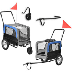 Remorque vélo pour chien bleu gris noir Pro.tec