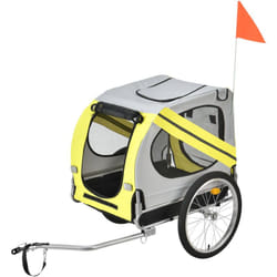 Remorque Vélo pour Chien Capacité 26 kg 138 x 71 x 90 cm Jaune Gris Noir [ Pro.tec