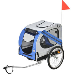 Pro.tec - Remorque Vélo pour Chien Capacité 26 kg 138 x 71 x 90 cm Bleu Gris Noir [ ]