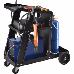 Chariot de soudage Ce chariot de soudage sera l'accessoire parfait de votre atelier. Il est doté de 3 plateaux de rangement e ...