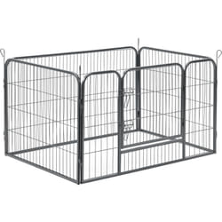 Pro.tec - Enclos Parc pour Animaux avec Porte 125 x 85 x 70 cm Acier Argenté [ ]