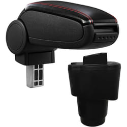 Accoudoir Central Rembourré avec Compartiment de Rangement pour Dacia Sandero ii 2ème Génération à partir de l'Année 2012 Similicuir Noir Coutures