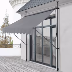 Auvent rétractable Ce store banne manuel est un choix parfait pour ombrager votre terrasse ou balcon. Une solution téléscopiq ...