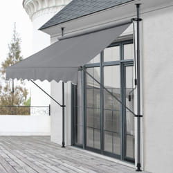 Store Banne Téléscopique Acier Polyester 250 x 120 x 220-309 cm Gris Ardoise [ Pro.tec