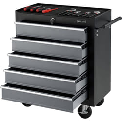 Chariot d'Atelier pour Outils à 5 Tiroirs 69 x 33 x 77,5 cm Noir Argenté [ Pro.tec