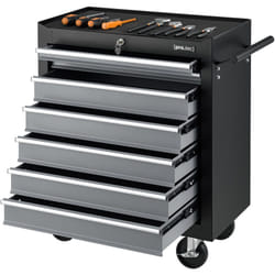 Chariot d'Atelier pour Outils à 7 Tiroirs 69 x 33 x 77,5 cm Noir Argenté [ Pro.tec