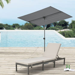 Parasol Carsoli inclinable à 360° rectangulaire 180 x 130 cm gris [ Pro.tec