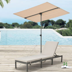 Parasol Carsoli inclinable à 360° rectangulaire 180 x 130 cm sable [ Pro.tec