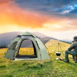 Tente de camping Nybro montage instantané 240 x 205 x 140 cm vert gris foncé