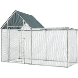 Enclos Extérieur Arguin Volière 200 x 100 x 100 - 150 cm Argent Vert [ Pro.tec