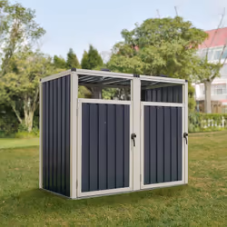 Cache poubelle extérieur Cet abri poubelle résistant aux intempéries en acier galvanisé est une solution d'habillage discrète ...