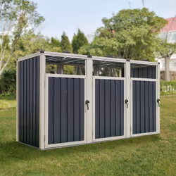 Cache poubelle extérieur Cet abri poubelle résistant aux intempéries en acier galvanisé est une solution d'habillage discrète ...