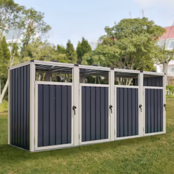 Cache poubelle extérieur Cet abri poubelle résistant aux intempéries en acier galvanisé est une solution d'habillage discrète ...