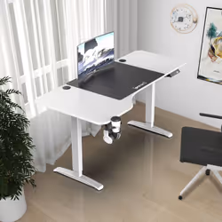 Bureau réglable en hauteur La hauteur de cette table est réglable en hauteur par l'appui de touche. Ainsi vous pouvez créer u ...