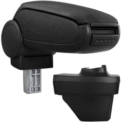 Pro.tec - Accoudoir Central Rembourré pour Renault Clio v / Clio 5 Textile Noir avec Coutures Noires [ ]