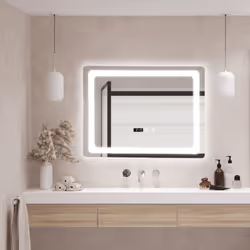 Miroir LED Notre miroir stylé crée une ambiance agréable dans votre salle de bain. Équipé de trois niveaux d'éclairage - blan ...
