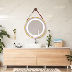Miroir LED à accrocher Notre miroir mural rond crée une ambiance agréable dans votre salle de bain. Équipé de trois niveaux d ...