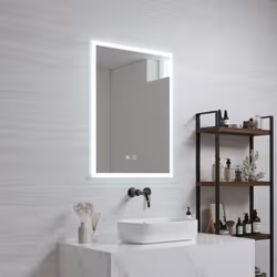Miroir LED Notre miroir stylé crée une ambiance agréable dans votre salle de bain. Équipé de trois niveaux d'éclairage - blan ...