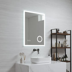 Miroir led Scafa pour salle de bain avec loupe 3 fois 70 x 50 cm blanc Pro.tec