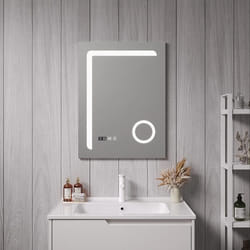 Miroir LED Chambave pour salle de bain 80 x 60 cm argent