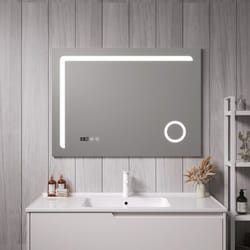 Miroir led Chambave pour salle de bain 70 x 100 cm argent Pro.tec