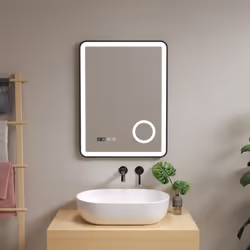 Miroir LED Notre miroir stylé crée une ambiance agréable dans votre salle de bain. Équipé de trois niveaux d'éclairage - blan ...