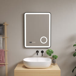 Miroir led Pescara pour salle de bain 70 x 50 cm noir Pro.tec