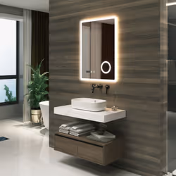 Miroir LED Notre miroir stylé crée une ambiance agréable dans votre salle de bain. Équipé de trois niveaux d'éclairage - blan ...