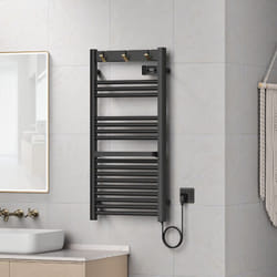 Sèche-serviettes électrique Uvdal avec radiateur 105 x 50 cm 500W noir Pro.tec