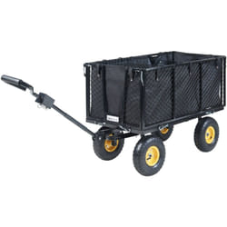 Chariot de jardin Corropoli parois latérales rabattables capacité de charge 550 kg noir jaune Pro.tec