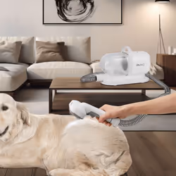 Tondeuse pour chien avec aspirateur Notre kit de soins 5 en 1 pour animaux comprend une tondeuse électrique avec aspiration,  ...