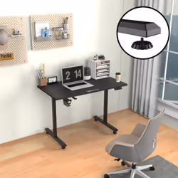 Bureau réglable en hauteur La hauteur de cette table est réglable en hauteur par l'appui de touche. Ainsi vous pouvez créer u ...