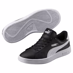 PUMA Smash V2 L JR, Mâle, Enfant, Chaussures de sport à la mode, Noir, Blanc, EUE, Monochromatique