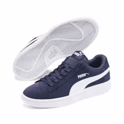 PUMA Smash v2 Suede, Unisexe, Enfant, Chaussures de sport à la mode, Bleu, Blanc, EUE, Monochromatique