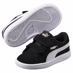 PUMA Smash V2 Suede, Unisexe, Enfant, Chaussures de sport à la mode, Noir, Blanc, EUE, Monochromatique