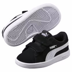 PUMA Preschool Smash V2, Unisexe, Enfant, Chaussures de sport à la mode, Noir, Blanc, EUE, Monochromatique