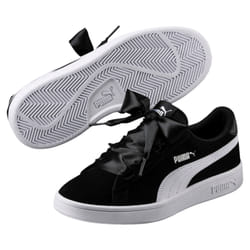 PUMA Smash v2 Ribbon Jr Femelle 39 Noir, Blanc