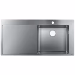 Evier à encastrer 1 bac S71 450 avec égouttoir à gauche sans vidage inox