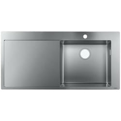 Evier à encastrer 1 bac S71 450 avec égouttoir à gauche sans vidage inox
