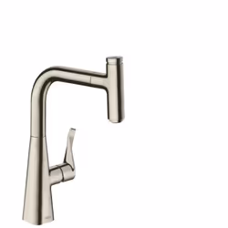 Robinet de cuisine avec douchette Metris Select M71 240 sBox aspect acier inox