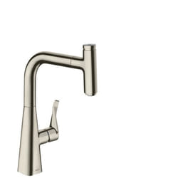 Robinet de cuisine avec douchette Metris Select M71 240 sBox aspect acier inox