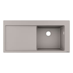 Evier à encastrer 1 bac Hansgrohe S51 450 égouttoir à gauche sans vidage gris béton