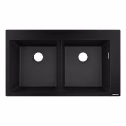 Evier à encastrer 2 bacs S51 sans vidage noir graphite
