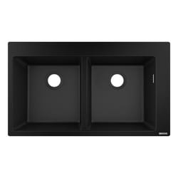 Evier à encastrer 2 bacs S51 sans vidage noir graphite