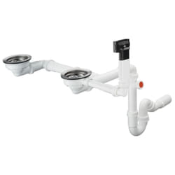 Vidage manuel pour évier 2 bacs granite HANSGROHE D17-10 inox