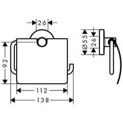 Porte-papier avec couvercle WC Logis Universal Chromé