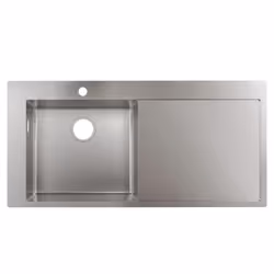 Evier à encastrer 1 bac S71 450 avec égouttoir à droite sans vidage inox