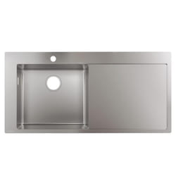 Evier à encastrer 1 bac S71 450 avec égouttoir à droite sans vidage inox