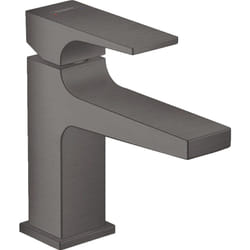 Metropol Mitigeur de lavabo 100 poignée manette bec court, bonde Push-Open, Noir Chromé brossé (32500340) - Hansgrohe